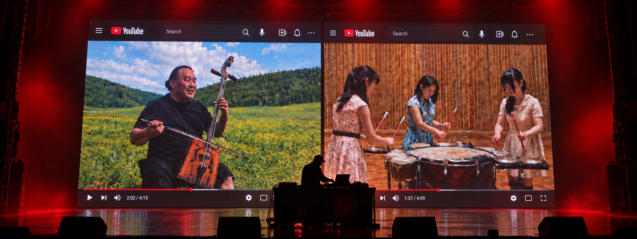 Jiafeng performing a Web-DJ set